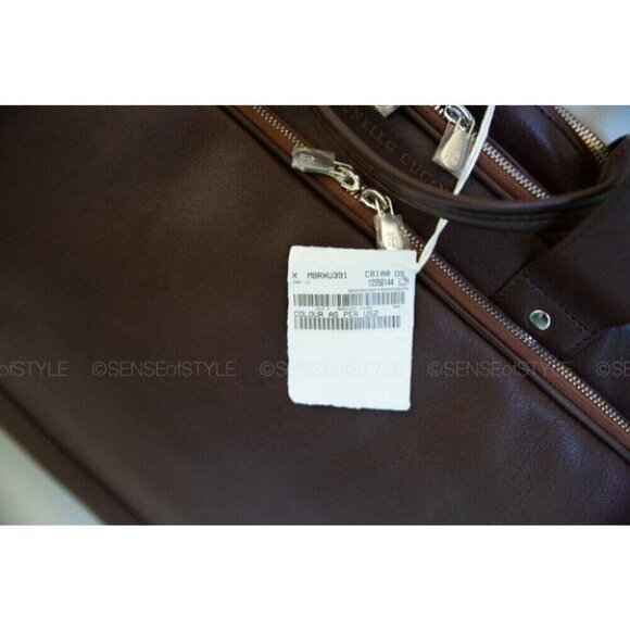 Brunello Cucinelli briefcase brown leather work bag Men's gift - Picture 6 of 12